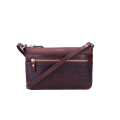 Crossbody tas met croco inprint gemaakt van leer in de kleur bruin.