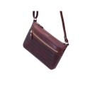 Crossbody tas met croco inprint gemaakt van leer in de kleur bruin.