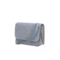 Crossbody tas gemaakt van leer met snakeprint van het merk Loulou in de kleur grijs.