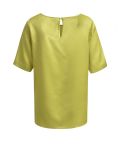 Satinlook shirt met korte mouwen in de kleur lime van Milano.