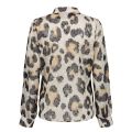 blouse, shirt, animal print, leopard print, lzand, zwart, geisha, lange mouwen