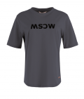 T-Shirt van het merk Moscow met ronde hals, korte mouwen en logoprint in de kleur grijs.