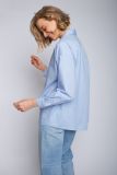 shirt, overhemd, blouse, blauw, effen