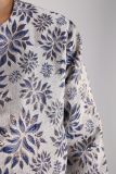 NKS13008 Maureen Jacket Flower - Silver / Royal Blue