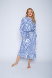 Doorknoopjurk met paisley print, lange mouwen en blousekraag  van het merk Emily van den Bergh in de blauw.