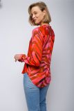 bloes, blouse, emily vanden bergh, blousetop, top, print, rood