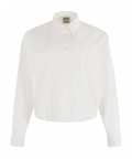Korte blouse met borstzakken en lange mouwen van Moscow in de kleur off white.