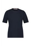 Basis T-shirt met ronde hals en korte mouw in de kleur donker blauw.