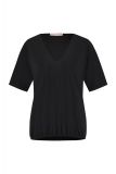 t-shirt, travelstof, v-hals, zwart