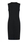 Mouwloze jurk met splitneck gemaakt van travel kwaliteit van het merk Studio Anneloes in de kleur zwart.