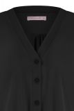 Light travel blouse van het merk Studio Anneloes met V-hals, volledige knoopsluiting en oprolbare, lange mouwen in de kleur zwart.