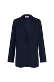 Travel blazer met reverskraag, knoopsluiting en klepzakken van het merk Studio Anneloes in de kleur donker blauw.