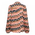 Blouse met dot print van het merk &Co Woman met ronde hals en lange mouwen met elastieken boordje in de kleur dusty pink.