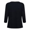 Zwart shirt van het merk &Co Woman met opdruk, ronde hals en pofmouwen.