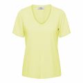 Modal shirt van het merk &Co Woman met korte mouwen en V-hals in de kleur lime.
