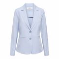 Travel blazer met reverskraag, paspelzakken en knoopsluiting van het merk &Co Woman in de kleur pale blue.