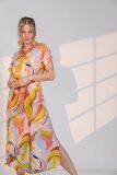 Doorknoopjurk van het merk &Co Woman met all-over print, korte mouwen en strikceintuur in de kleur x-terra.