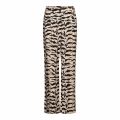 Broek met tijgerprint, wijde pijpen en elastieken tailleband met knoopsluiting van het merk &Co Woman in de kleur zand.