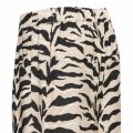 Broek met tijgerprint, wijde pijpen en elastieken tailleband met knoopsluiting van het merk &Co Woman in de kleur zand.