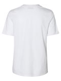 Basis t-shirt van het merk Pieces met ronde hals en korte mouw met omslag in de kleur bright white.