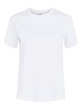 Basis t-shirt van het merk Pieces met ronde hals en korte mouw met omslag in de kleur bright white.