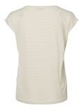 Top met v-hals en korte aangeknipte mouw van het merk Pieces in de kleur bright white.