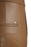 Leatherlook broek met elastieken tailleband in de kleur copper.