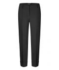 Klassieke broek van het merk Cambio met persvouw, riemlussen en omslag in de kleur zwart.