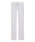 Spijkerbroek van het merk Cambio met wijde pijpen, 5-pockets en een bijpassende smalle ceintuur in de kleur classy white.