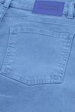 5-pocket jeans met wijde pijpen en tailleband met riemlussen van het merk Fabienne Chapot in de kleur cornflower blue.