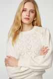 Pullover met ingebreide hartjes van het merk Fabienne Chapot in de kleur cream white.
