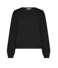 Gebreide trui met ronde hals en lange mouwen en vier hartjes knopen op de schouder van het merk Fabienne Chapot in de kleur zwart.