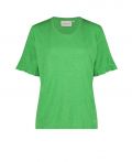 Glitter T-shirt met ronde hals en korte mouw met ruche van het merk Fabienne Chapot in de kleur acapulco green.