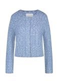 Tweed vestje van het merk Fabienne Chapot met ronde hals en een knoopsluiting in de kleur blauw.