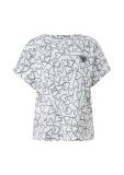 T-Shirt met hartjesprint van het merk Comma met ronde hals en korte mouw in de kleur wit.