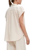 Mouwloze blouse met streepdessin, blousekraag en gedeeltelijke knoopsluiting in de kleur 