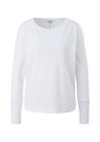 Long sleeve trui met ronde hals en lange mouwen met geribde boorden in de kleur wit.