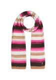 Gestreepte shawl van het alpacawolmix van het merk Comma in de kleur roze.