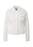 Denim jasje van het merk Comma met knoopsluiting en borstzakken met klep in de kleur wit.