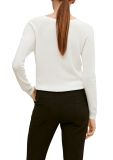 Fijnbrei trui met ronde hals en lange mouwen van het merik Comma in de kleur wit.