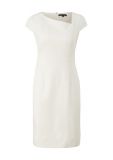 Twill jurk met a-symmetrische halslijn, kapmouwtjes, en aangesloten fit van het merk Comma in de kleur wit.