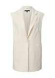 Mouwloze blazer van het merk Comma met reverskraag, twee opgestikte zakken en een knoopsluiting in de kleur wit.