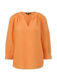 Crepe blouse van het merk Comma met v-hals en driekwart mouwen in de kleur oranje.