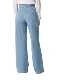 Loose fit spijkerbroek met flared pijpen, hoge taillen en een strikceintuur van het merk Comma in de kleur blauw.