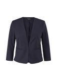 Korte blazer met getailleerde fit, faux paspelzakken en een haak/oog sluiting in de kleur donker blauw.