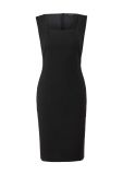 Getailleerde mouwloze jurk met ritssluiting op de rug van het merk Comma in de kleur zwart.