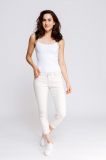 Skinny fit broek met used look en 7/8 lengte van het merk Zhrill in de kleur off white.