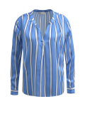 Gestreepte blousetop met v-hals en lange mouwen van het merk Milano in de kleur blauw.
