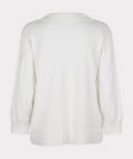 Fijnbrei trui met polokraag en driekwart mouwen van het merk ESqualo in de kleur off white.