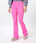 Denim broek met flare pijp van het merk Esqualo in de kleur roze.